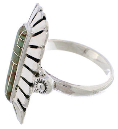 Turquoise Sterling Silver Southwest Ring Size 8-1/2 EX42890